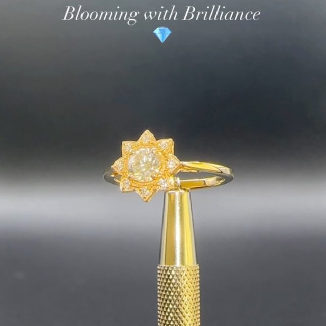 Delicate, elegant, full of sparkle — floral diamond ring